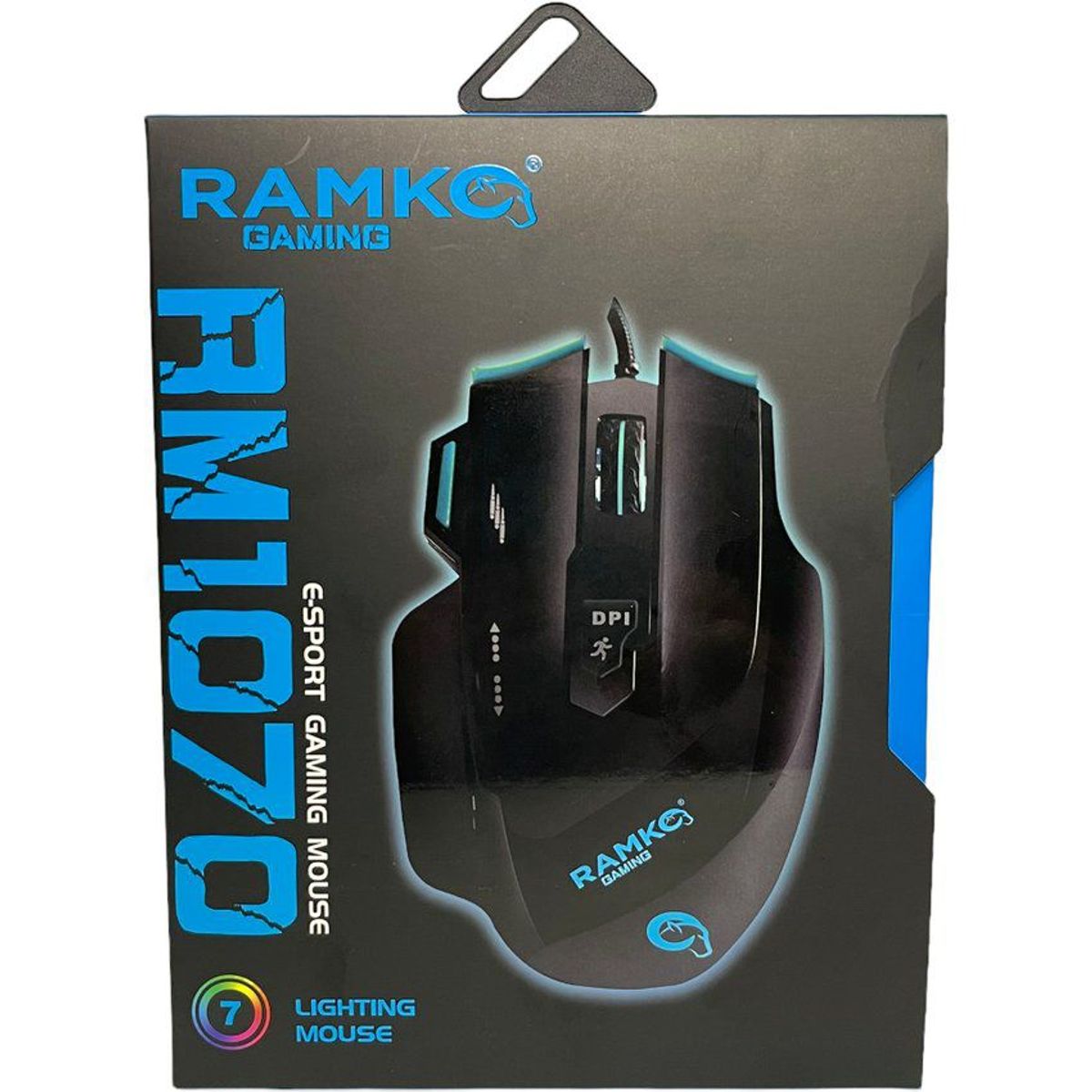 RAMKO - Mouse gamer ramko rm1070 3200dpi peso ajustable iluminado
