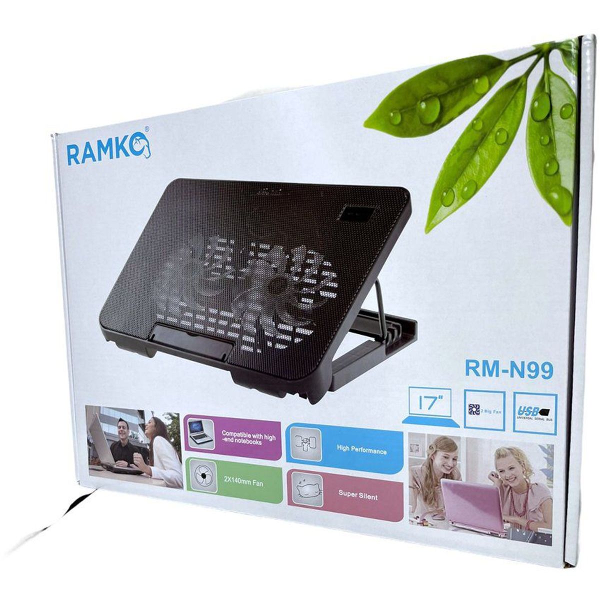 RAMKO - Cooler para laptop ramko n-99 dos ventiladores