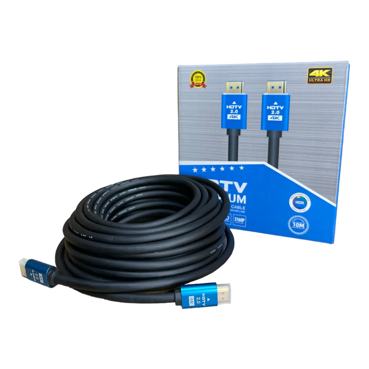 RAMKO - Cable hdmi versión 2.0 negro 4k fullhd alta velocidad 10 Metros