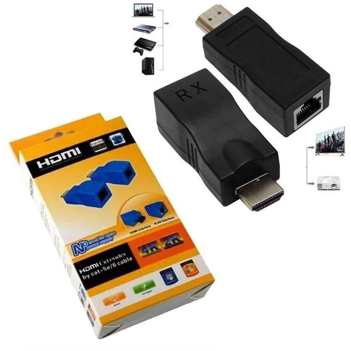 RAMKO - Extender hdmi 30 metros por cat - 5e / 6 rj45 4k