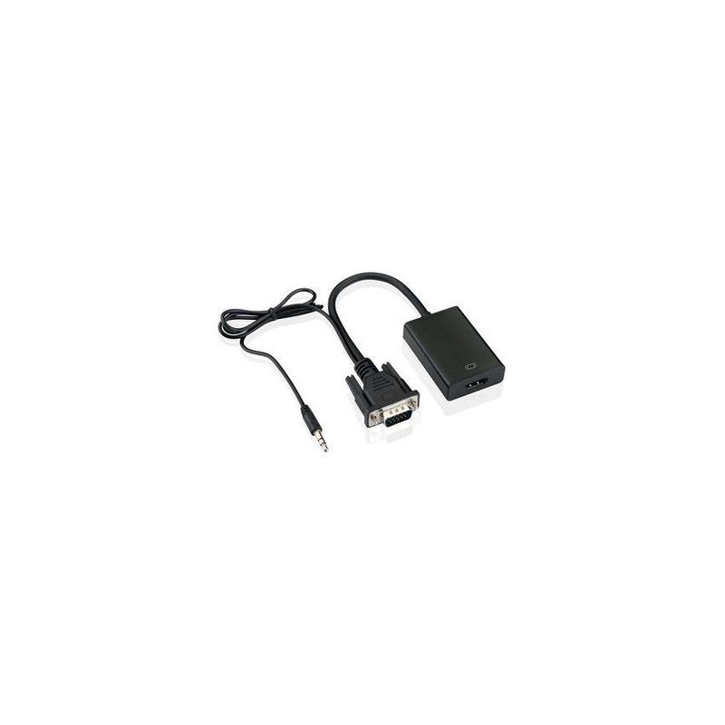 RAMKO - Adaptador convertidor vga a hdmi ccable audio video fullhd