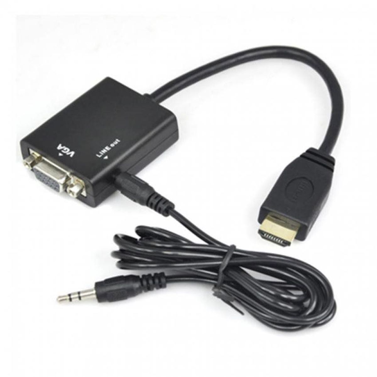 RAMKO - Convertidor hdmi a vga adaptador hd1080 con audio y cable de poder
