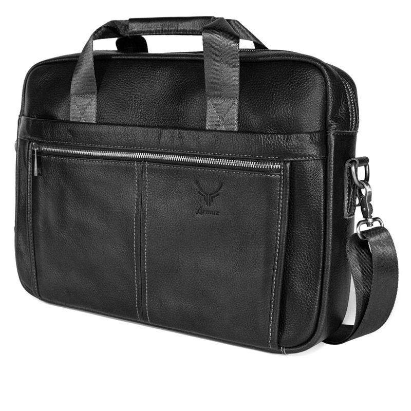 ARMUZ - Maletín de cuero vacuno Eros 8572 Para Laptop 14