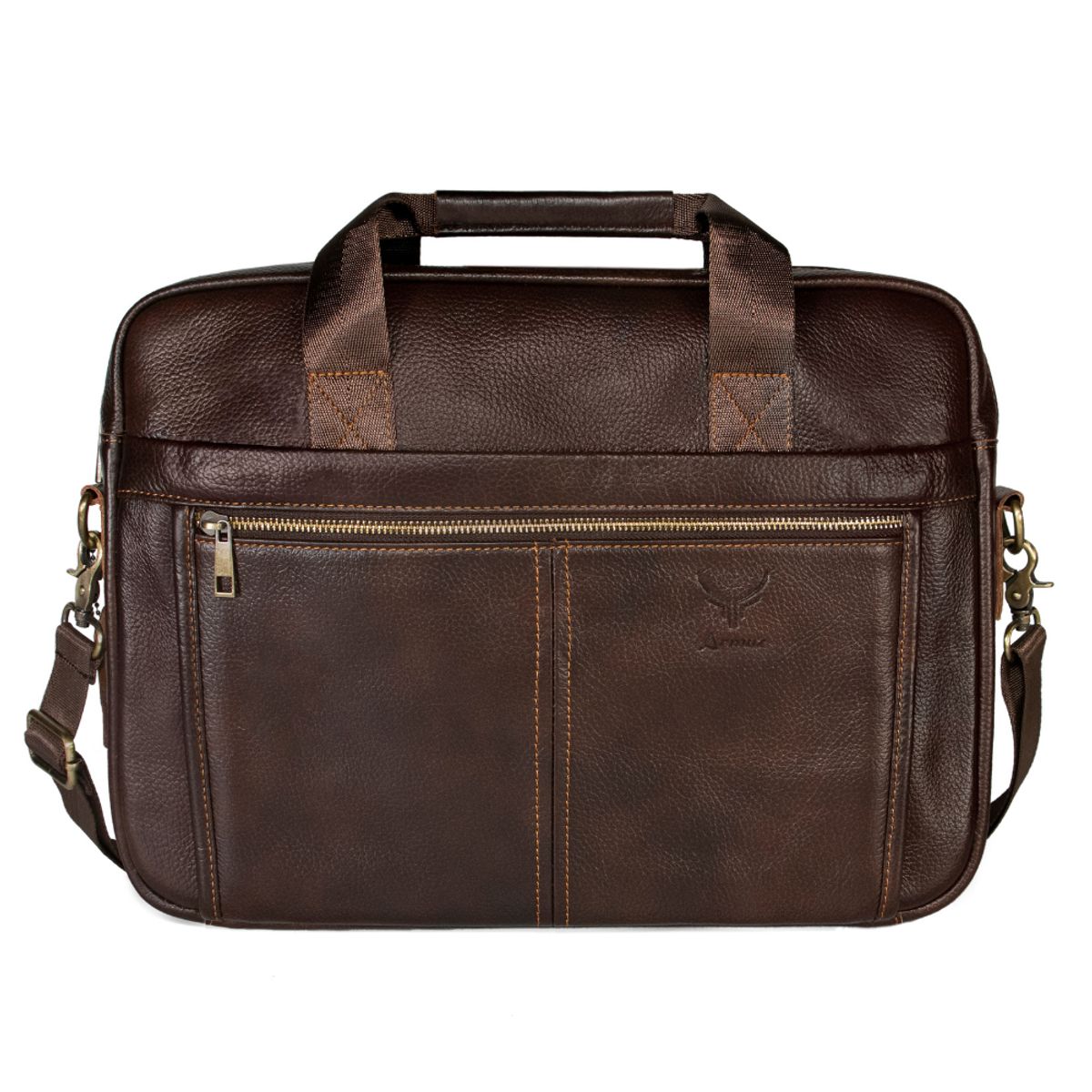 ARMUZ - Maletín de cuero vacuno Eros 8572 Para Laptop 14