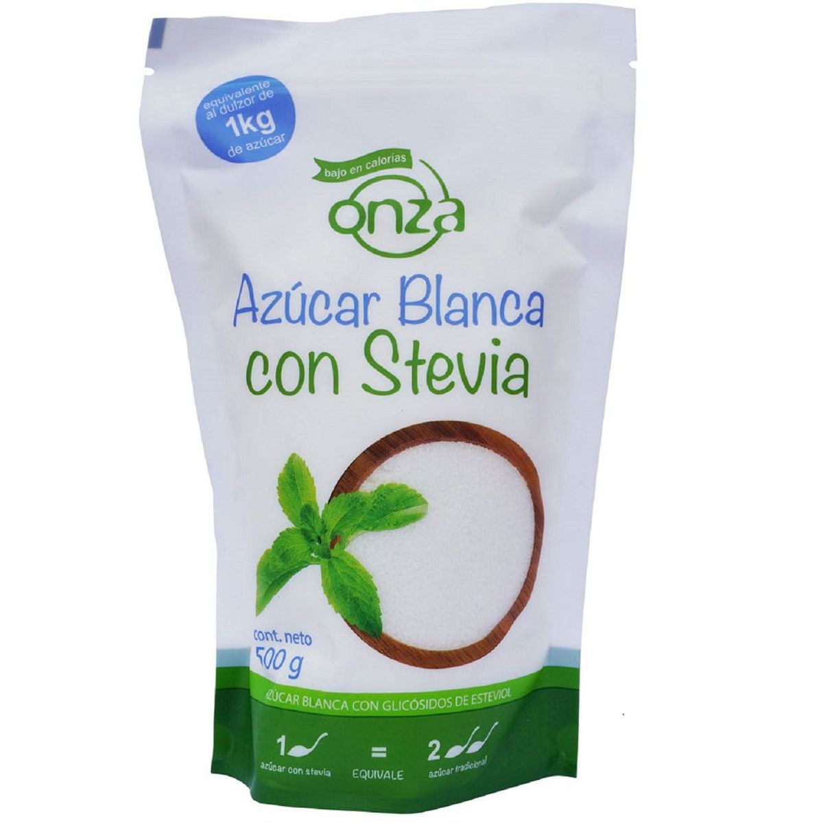 ONZA - Azúcar blanca light con Stevia Onza doypack 500g