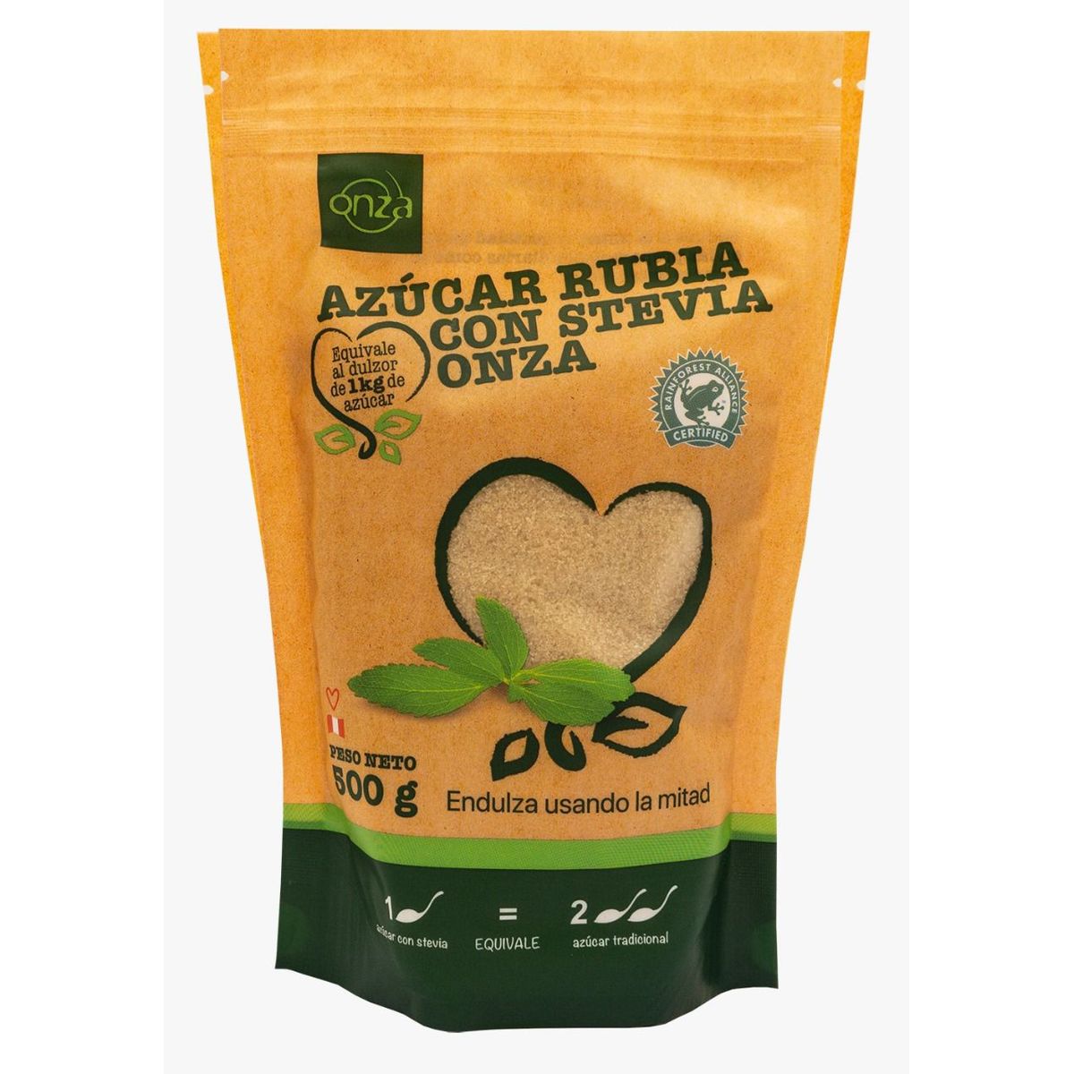 ONZA - Azúcar rubia light con Stevia Onza doypack 500g
