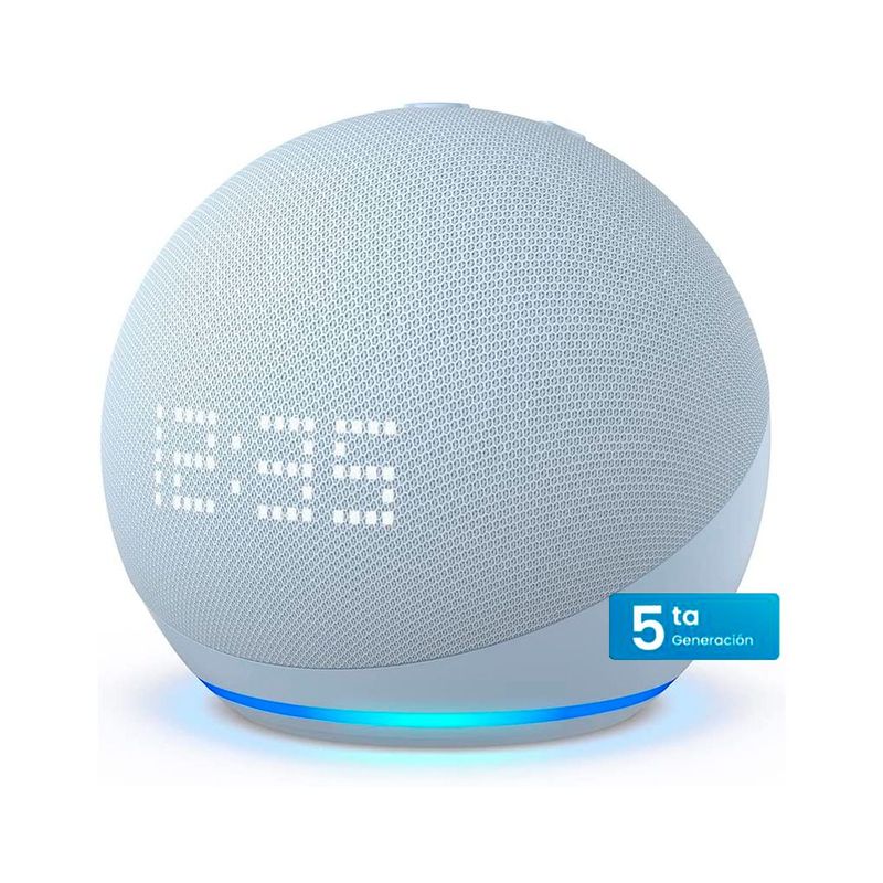 AMAZON - Amazon Echo Dot 5ta Generacion con Reloj Azul Claro