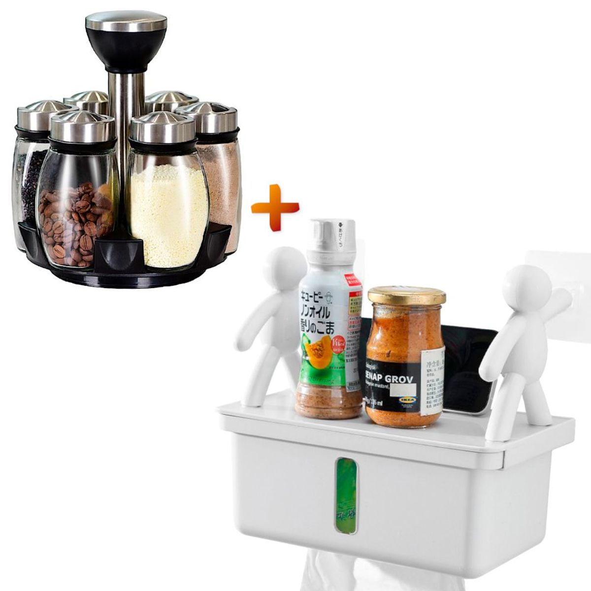 GENERICO - Repisa Organizador Bandeja con Cajón Cocina Y Condimentero 7 pzs