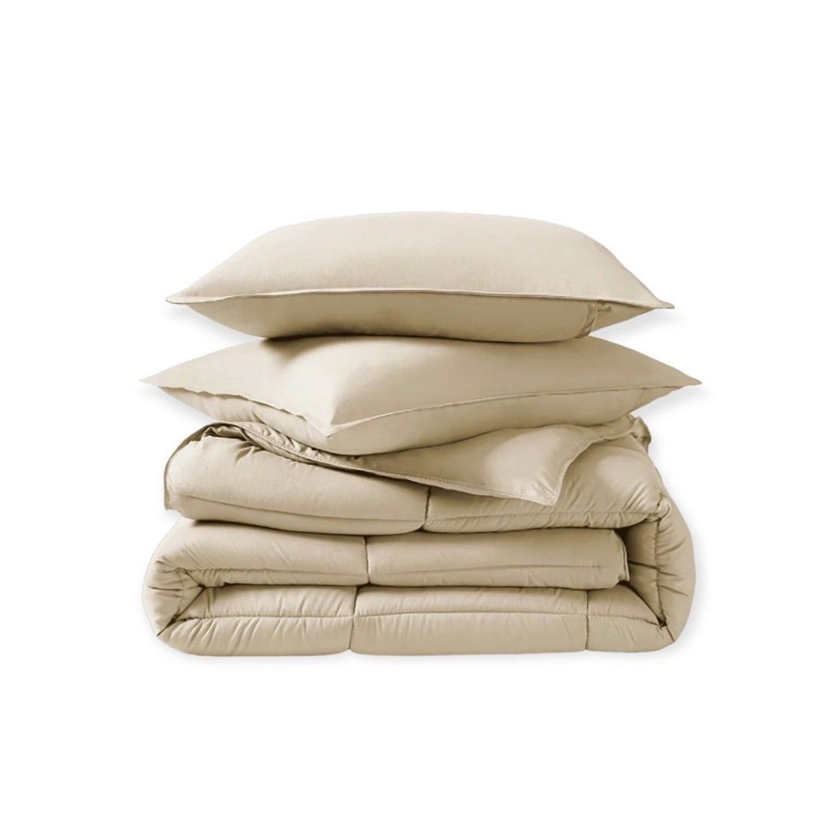 ISATEX HOME - EDREDÓN BEIGE PREMIUM DE ALGODÓN PIMA 1.5 PLAZAS