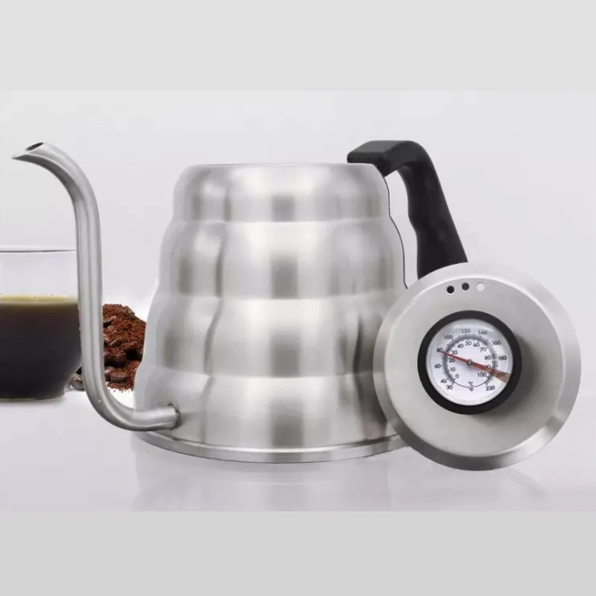 GENERICO - Tetera cuello cisne con termómetro 1.2 Lt