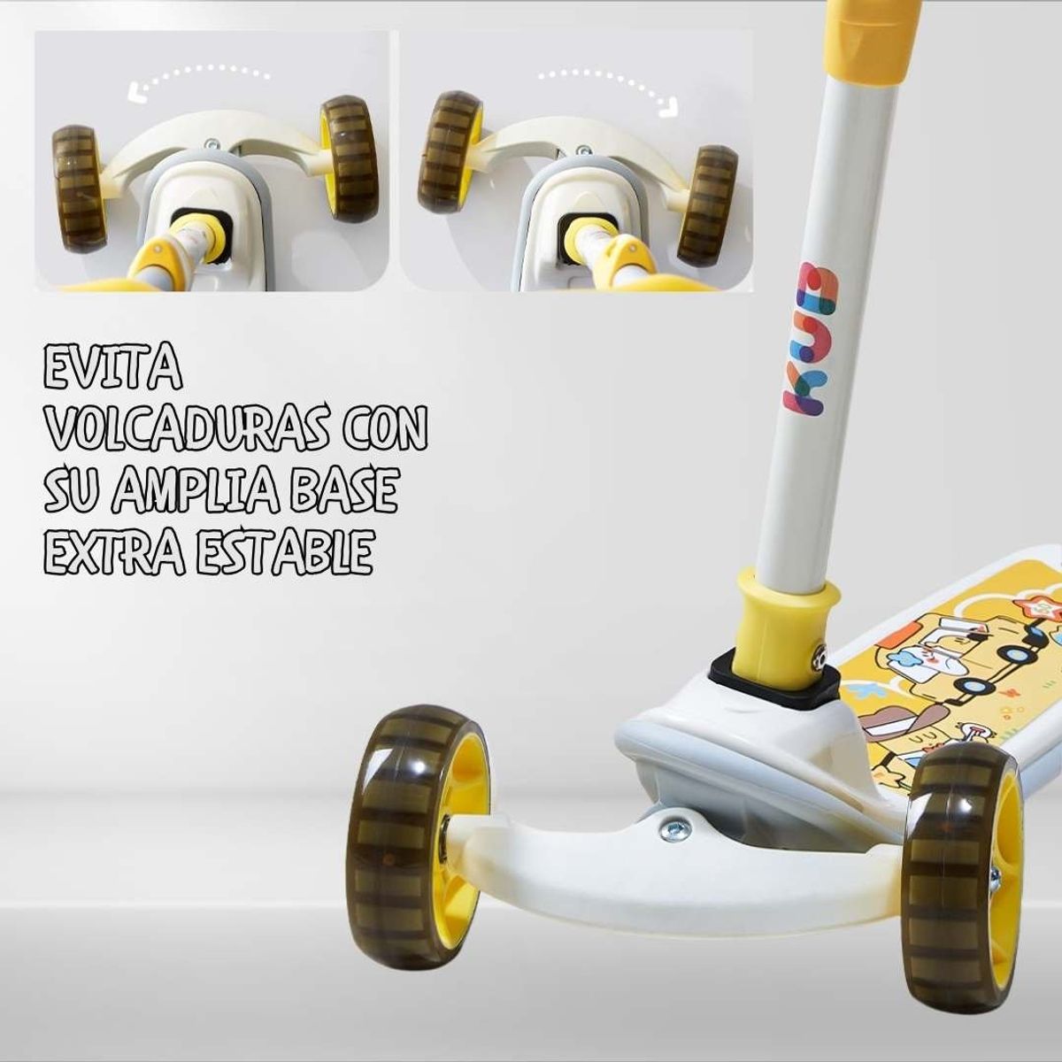 KUB - Scooter con estabilizador para niños Amarillo original KUB