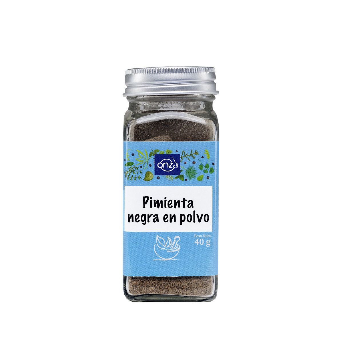 ONZA - Pimienta negra molida Onza pote vidrio 40g