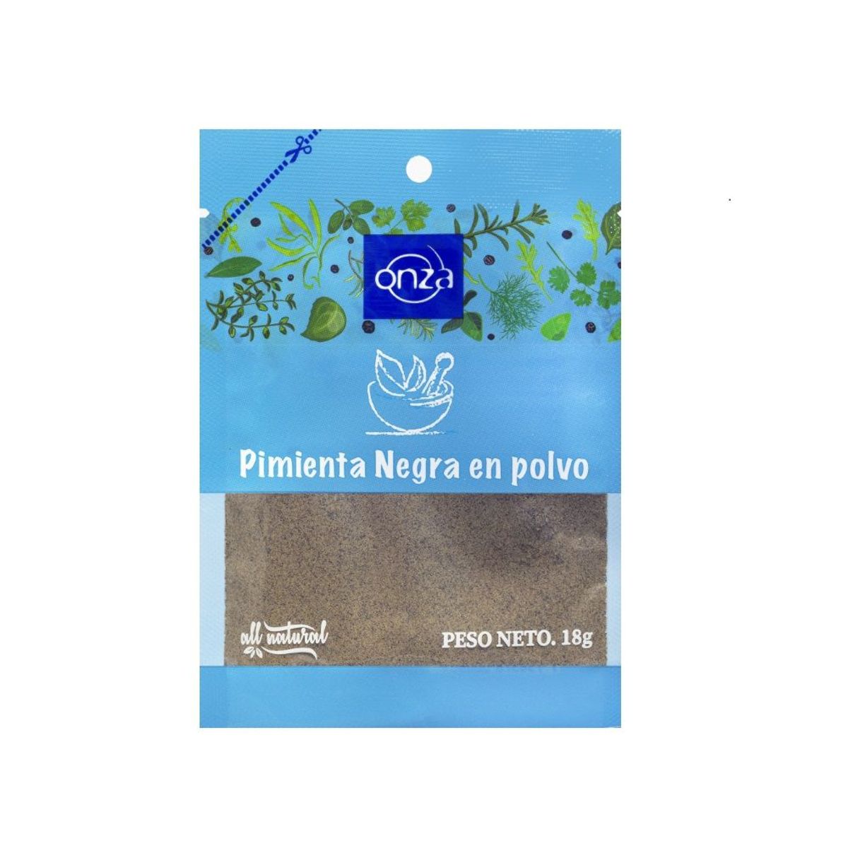 ONZA - Pimienta negra molida Onza sobre 18g
