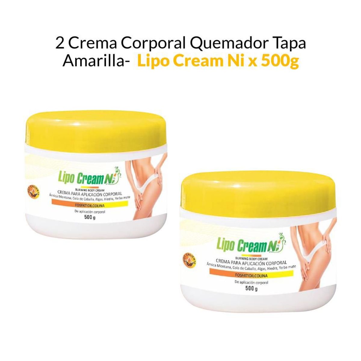 GENERICO - 2 Cremas reductora Lipo Cream - Tapa Amarilla.