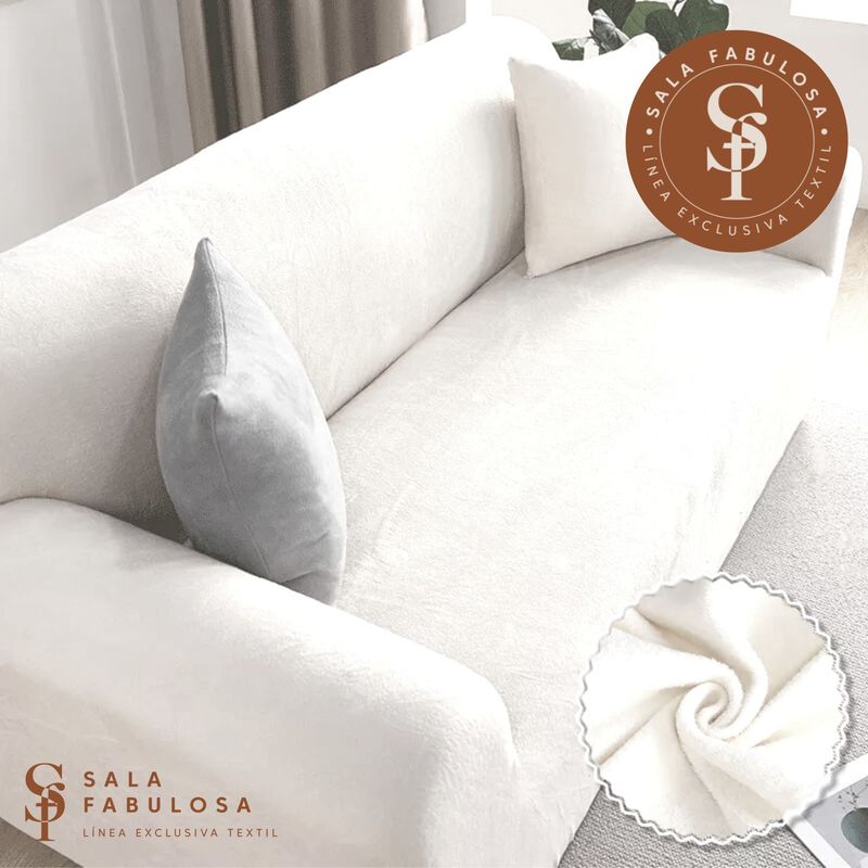 IMPORTADO MC - Funda de mueble terciopelo 321 perfect white Sala fabulosa