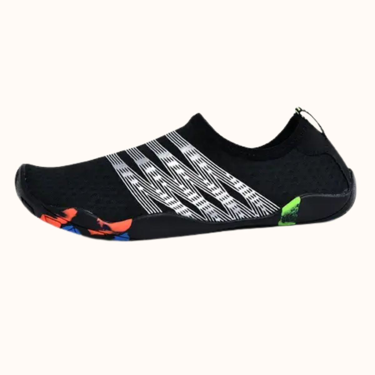 GENERICO - Aquashoes Zapatos Acuáticos AquaModa M1BNP Unisex Negro  Raya Plateada