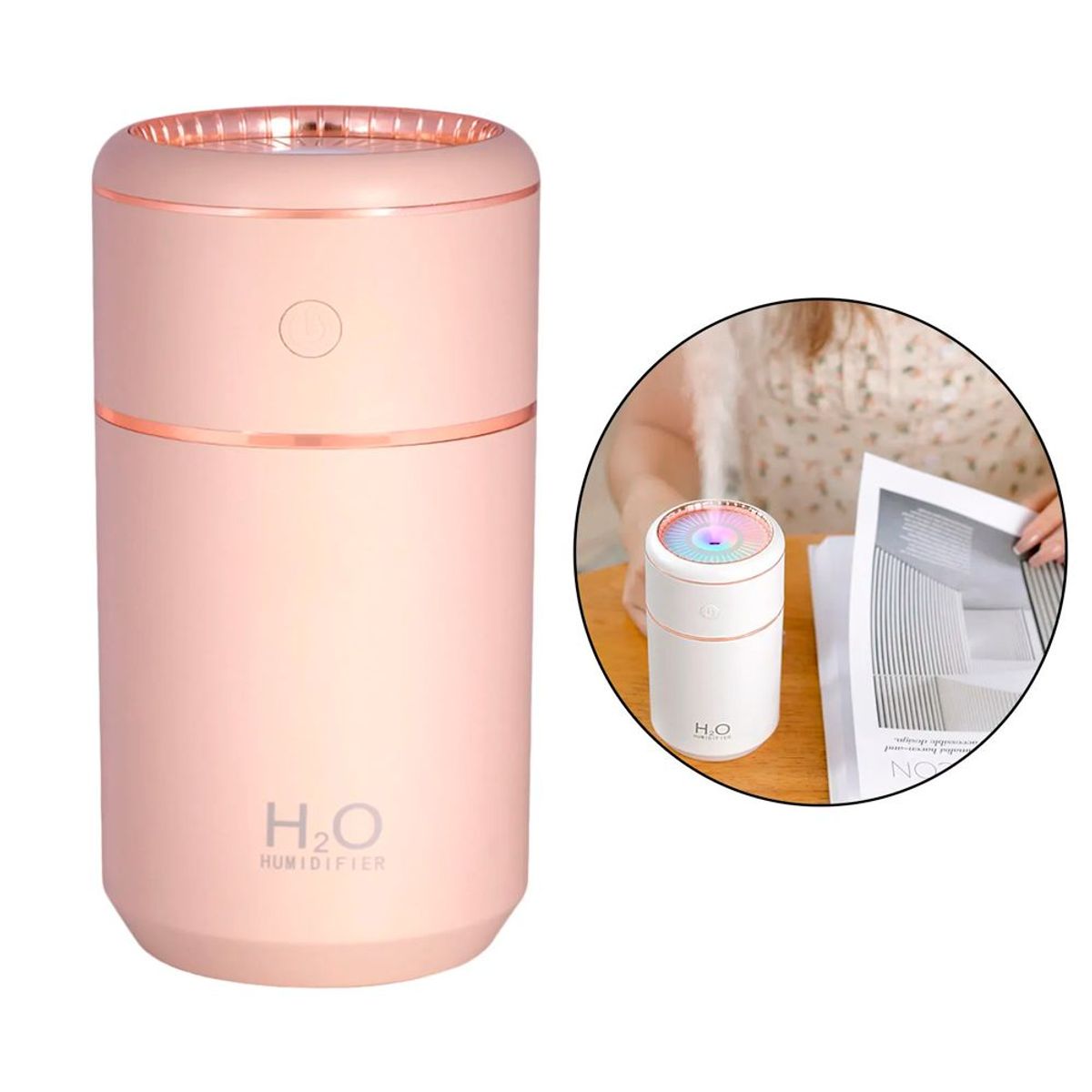 SEISA - Humidificador Difusor de Aroma GL-001 - aromaterapia  ROSADO
