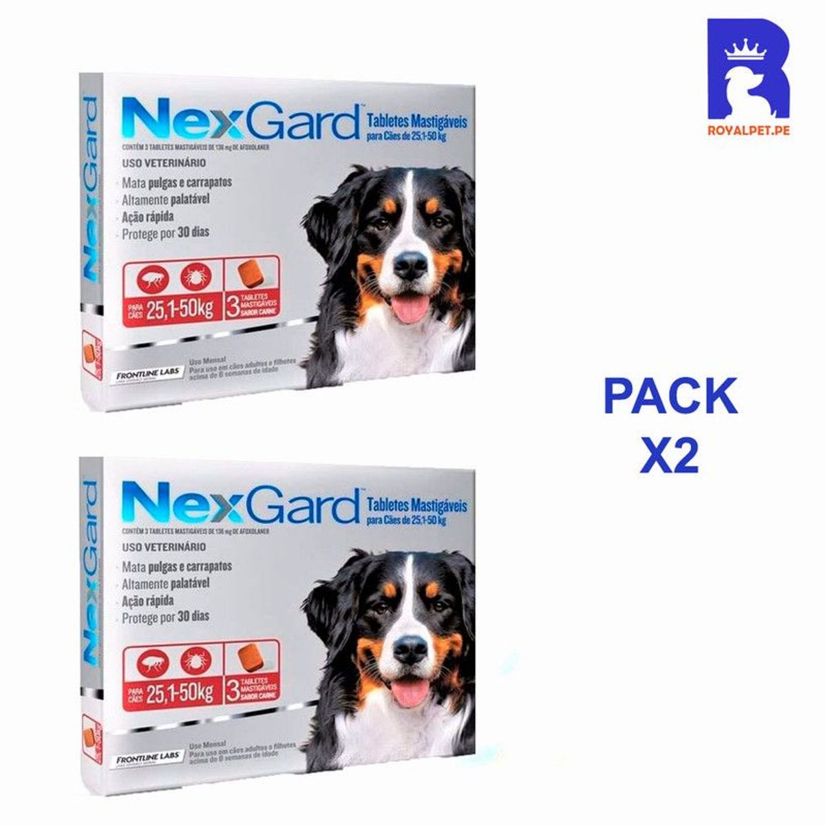NEXGARD - NEXGARD 25 A 50 KG X3 TABLETAS PACK X2 CAJAS