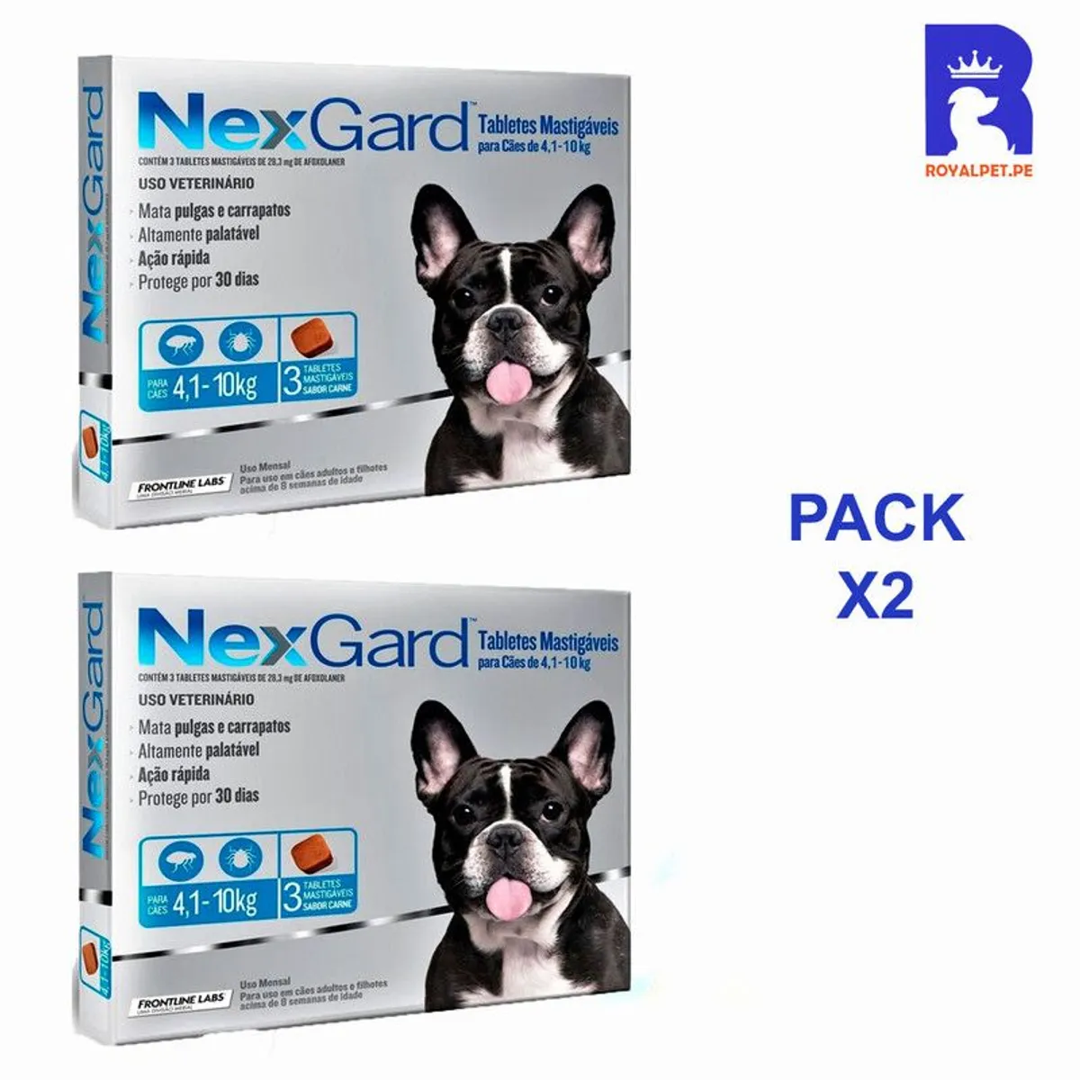 NEXGARD - ANTIPULGAS NEXGARD 4 A 10 KG X3 TABLETAS PACK 2 CAJAS