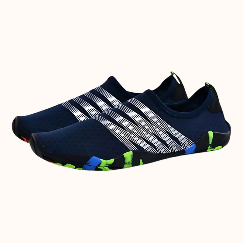 GENERICO - Aquashoes Zapatos Acuáticos AquaModa M1BAP Unisex Azul Raya Plateada