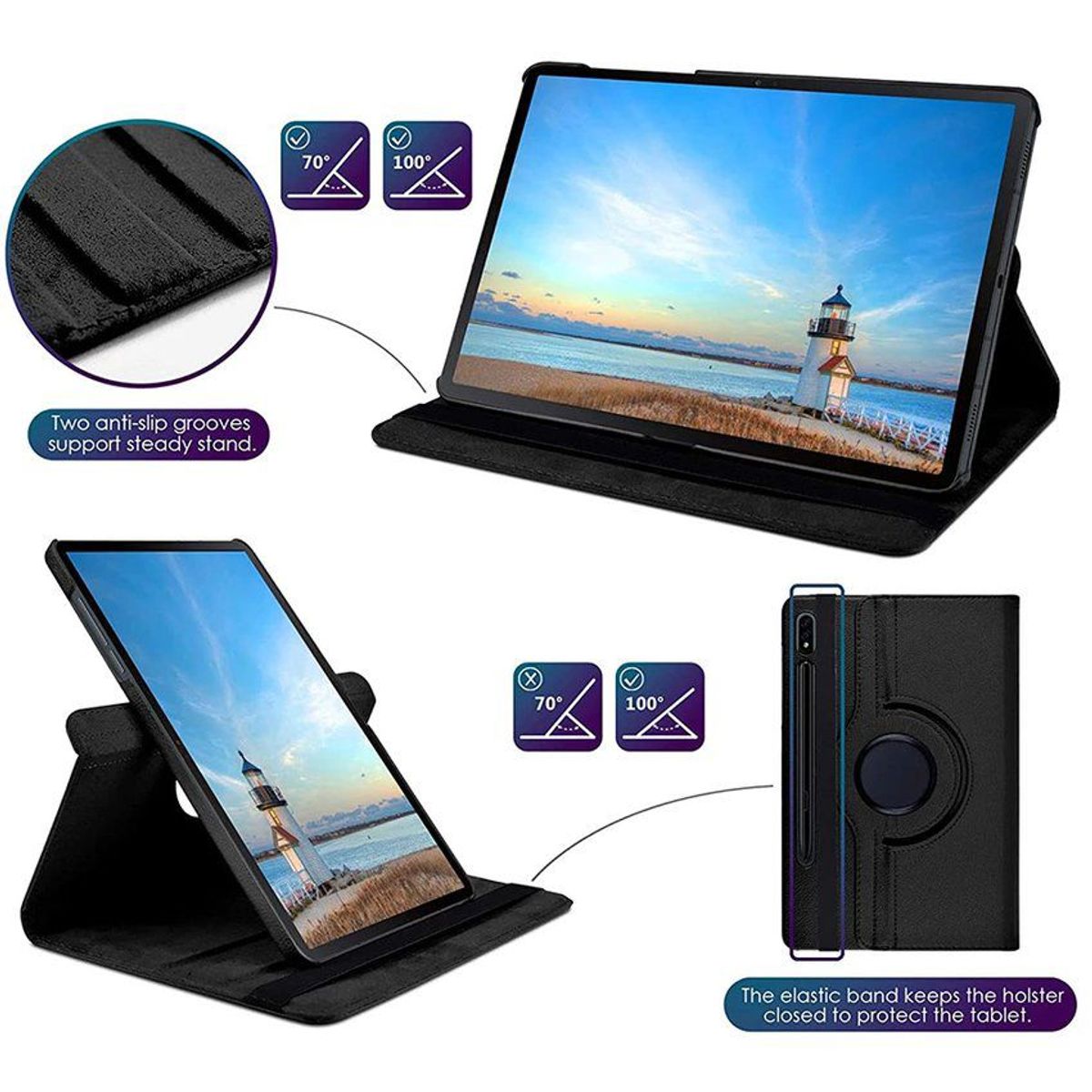 CASE - Funda Case para Samsung Galaxy Tab S7  S8 T870 T875 T878 Giratorio