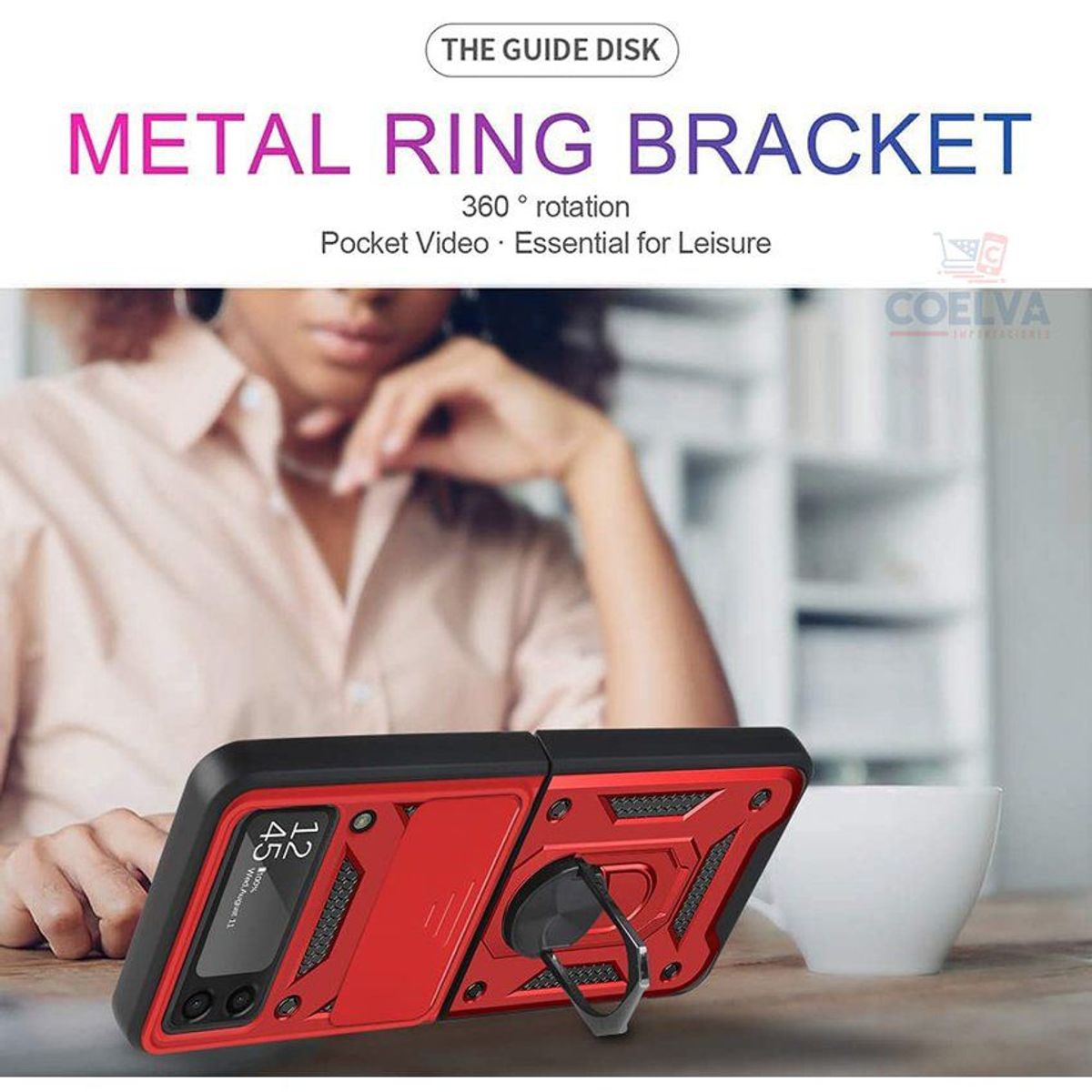 CASE - Case premium samsung galaxy z flip 3 anticaídas parante y cubre cámara