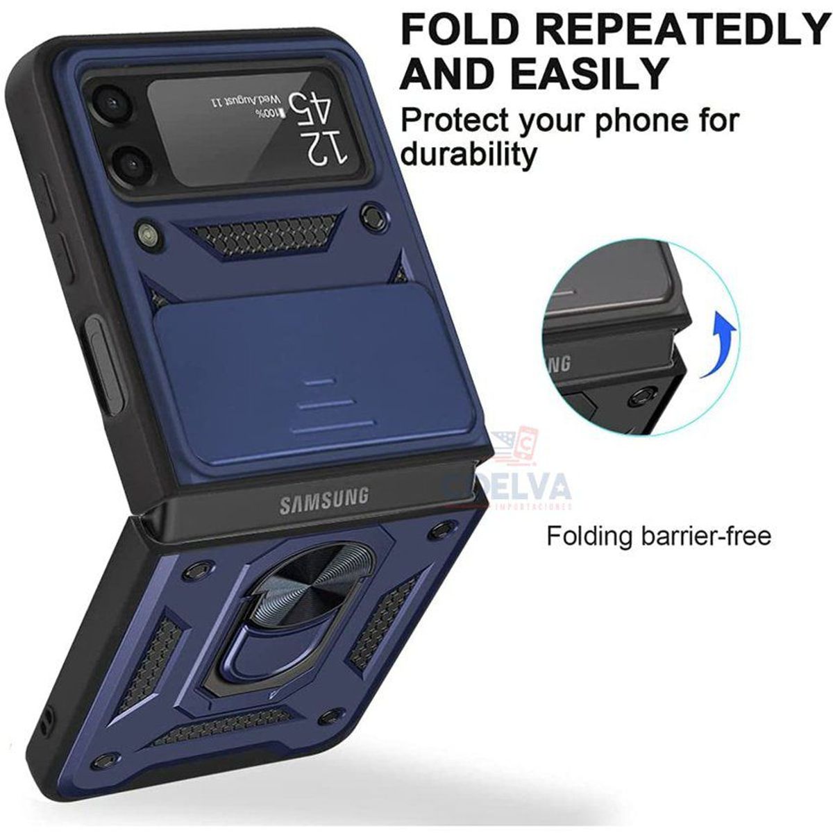 CASE - Case premium samsung galaxy z flip 3 anticaídas parante y cubre cámara