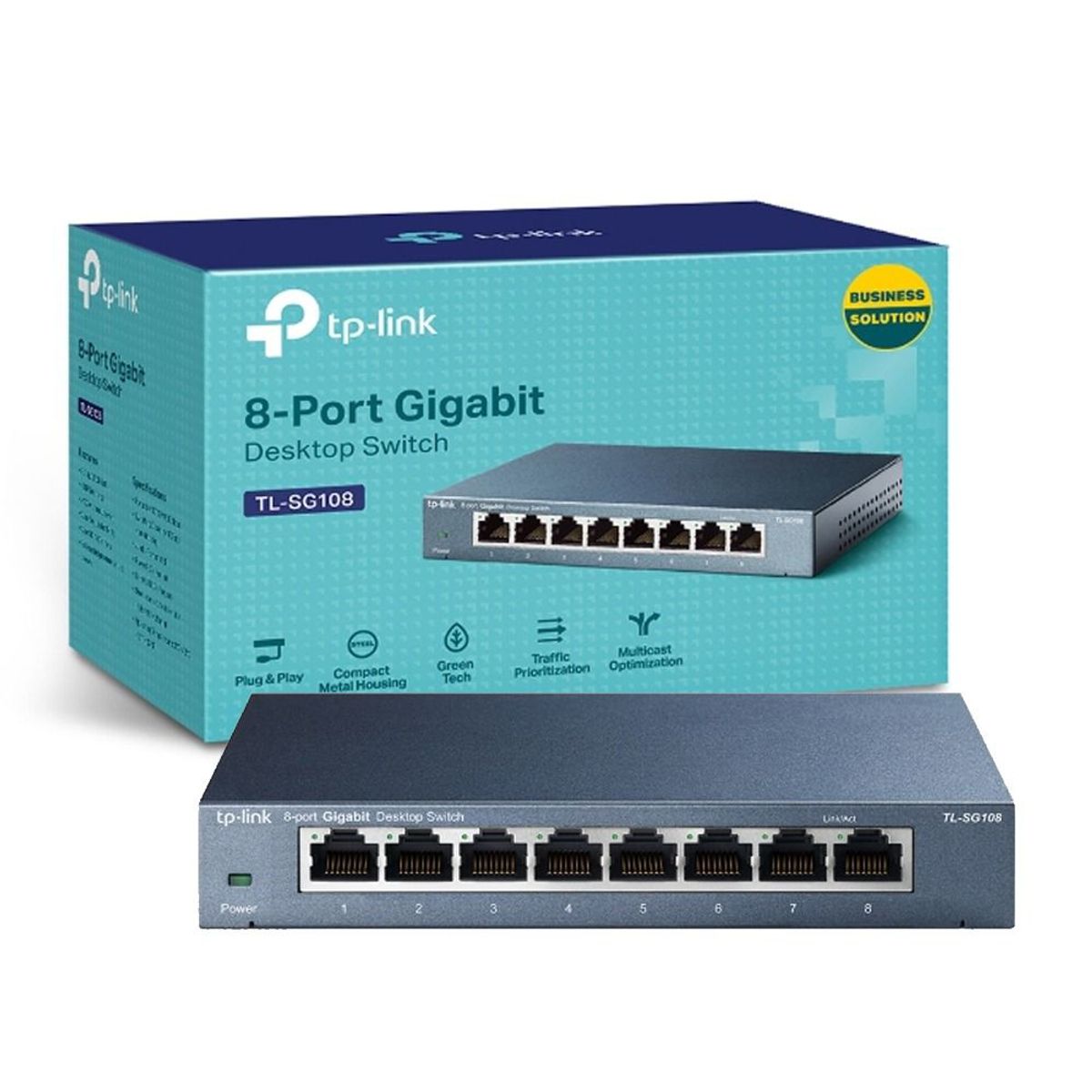 TP LINK - Switch 8 Puertos Tp-link TL-SG108 10/100/1000mbps rj45 lan GIGABIT