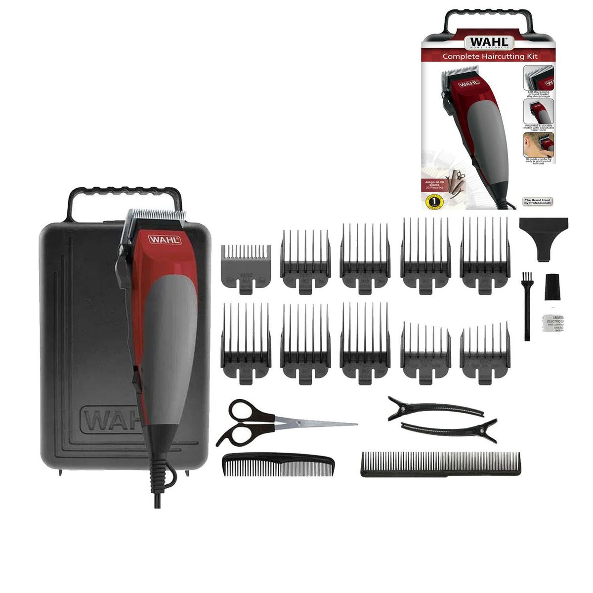 WAHL - Cortadora de Cabello de 20PZAS Rojo  79235-288