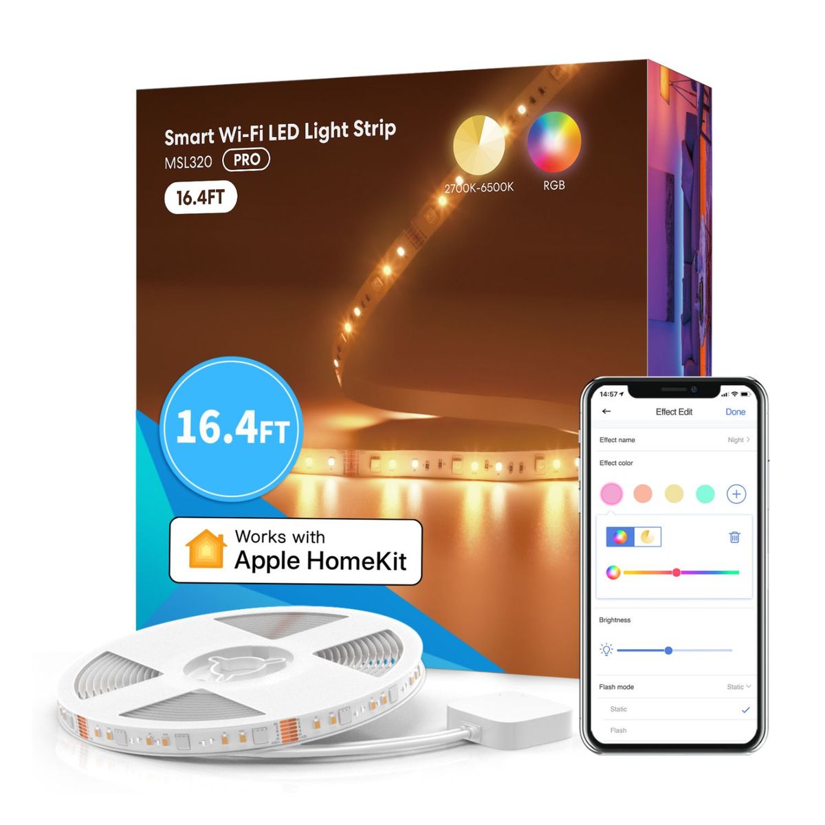 HOME ELECTRO - Tira Led Inteligente Apple HomeKit