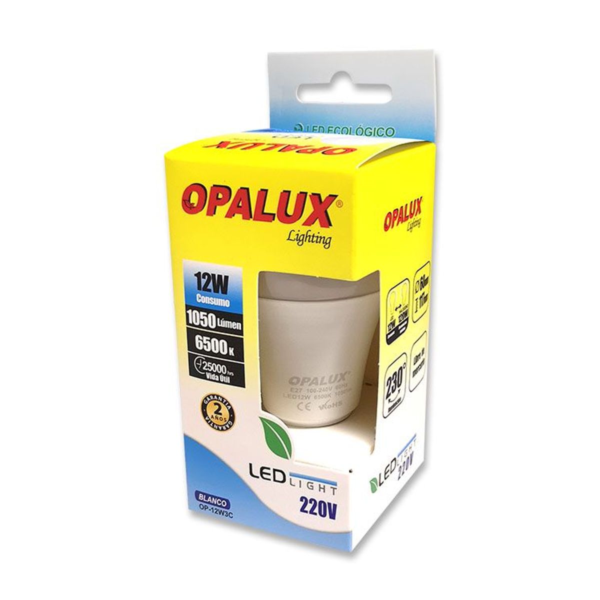 OPALUX - Foco led 12w luz blanca OP-12W3C OPALUX