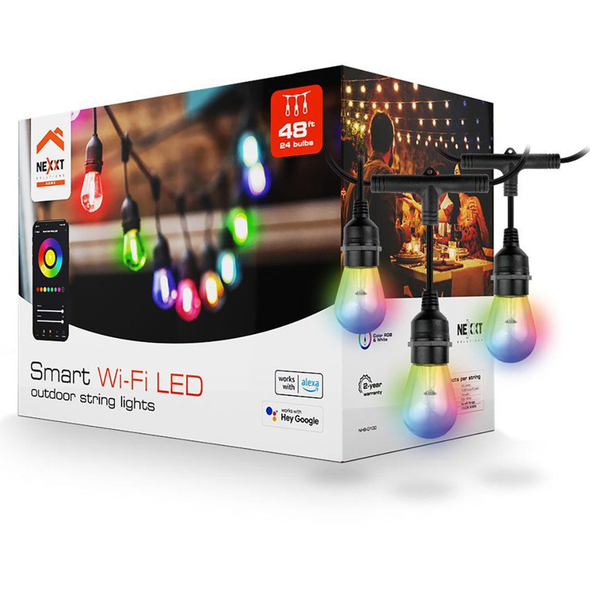 NEXXT SOLUTIONS - Guirnalda de luces inteligente 14,6 mts nexxt nhb-o100