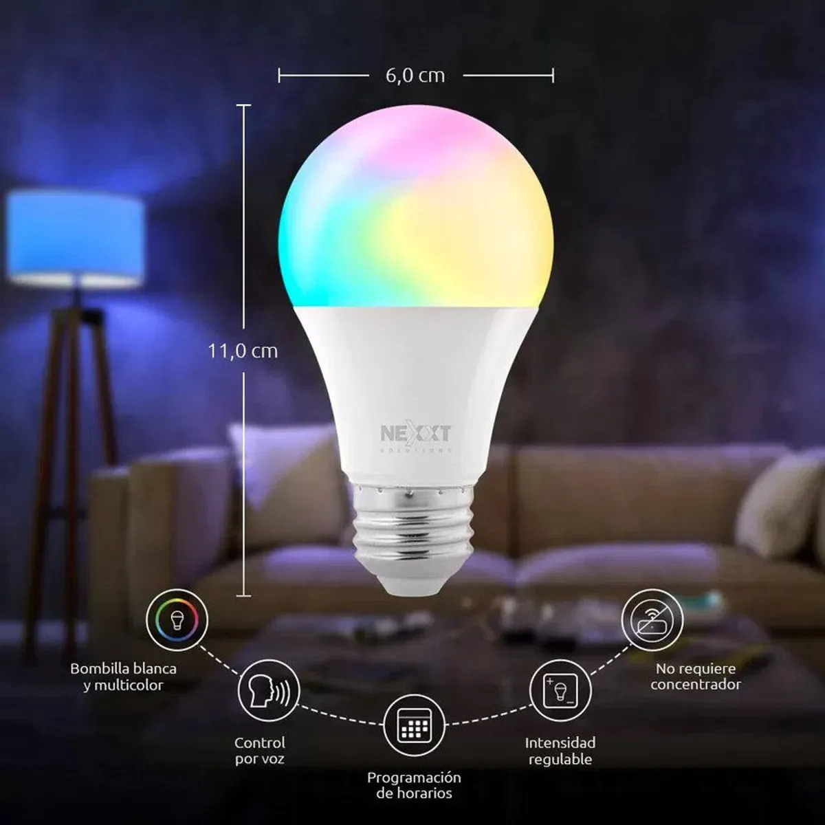 NEXXT SOLUTIONS - Foco led inteligente nexxt rgb- multicolor nhb-c120