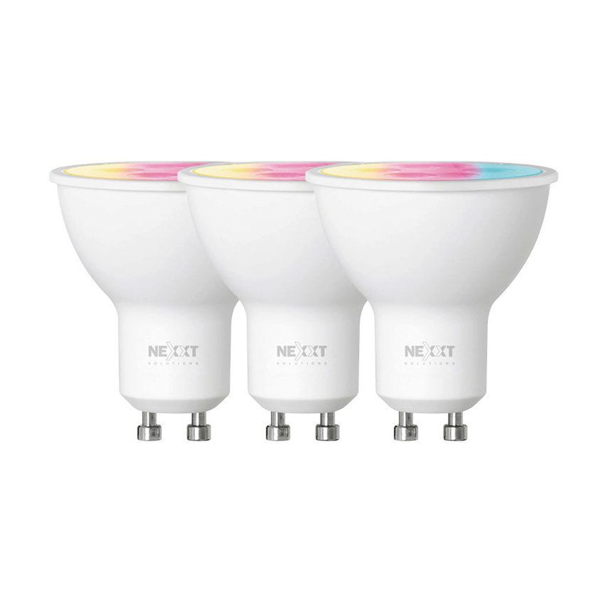 NEXXT SOLUTIONS - Dicroico foco led inteligente rgb wi-fi 220v mr16 3 pack alexa google
