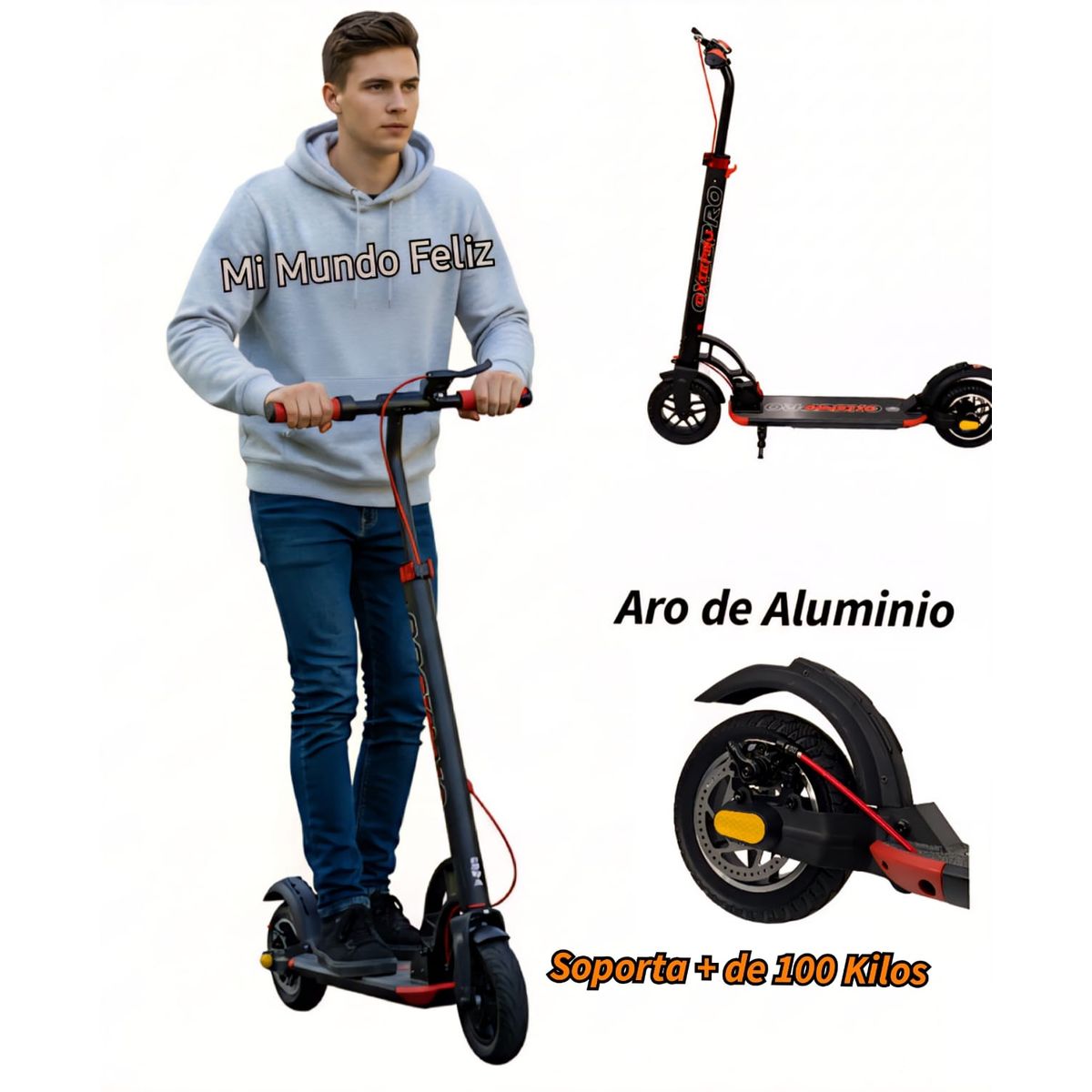 GENERICO - Scooter Manual Plegable Jovenes y Adultos Amortiguador 2026