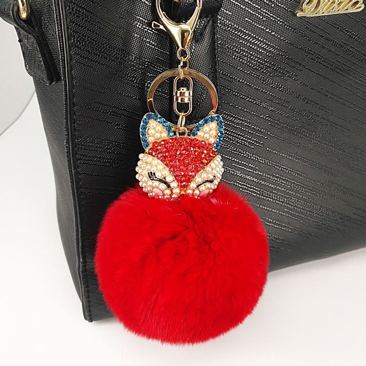 GENERICO - Llaveros Pompones Fox de lujo,  Accesorios de Carteras Mochilas Bolsos_.