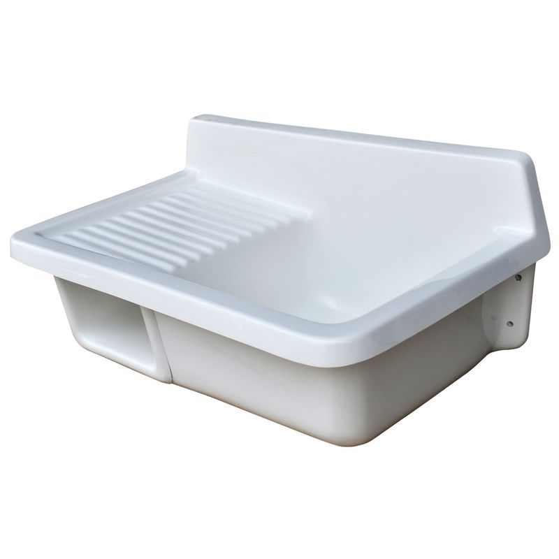 GENERICO - Lavadero Fibra de Vidrio Multiuso Chico 70x40x21cm Blanco