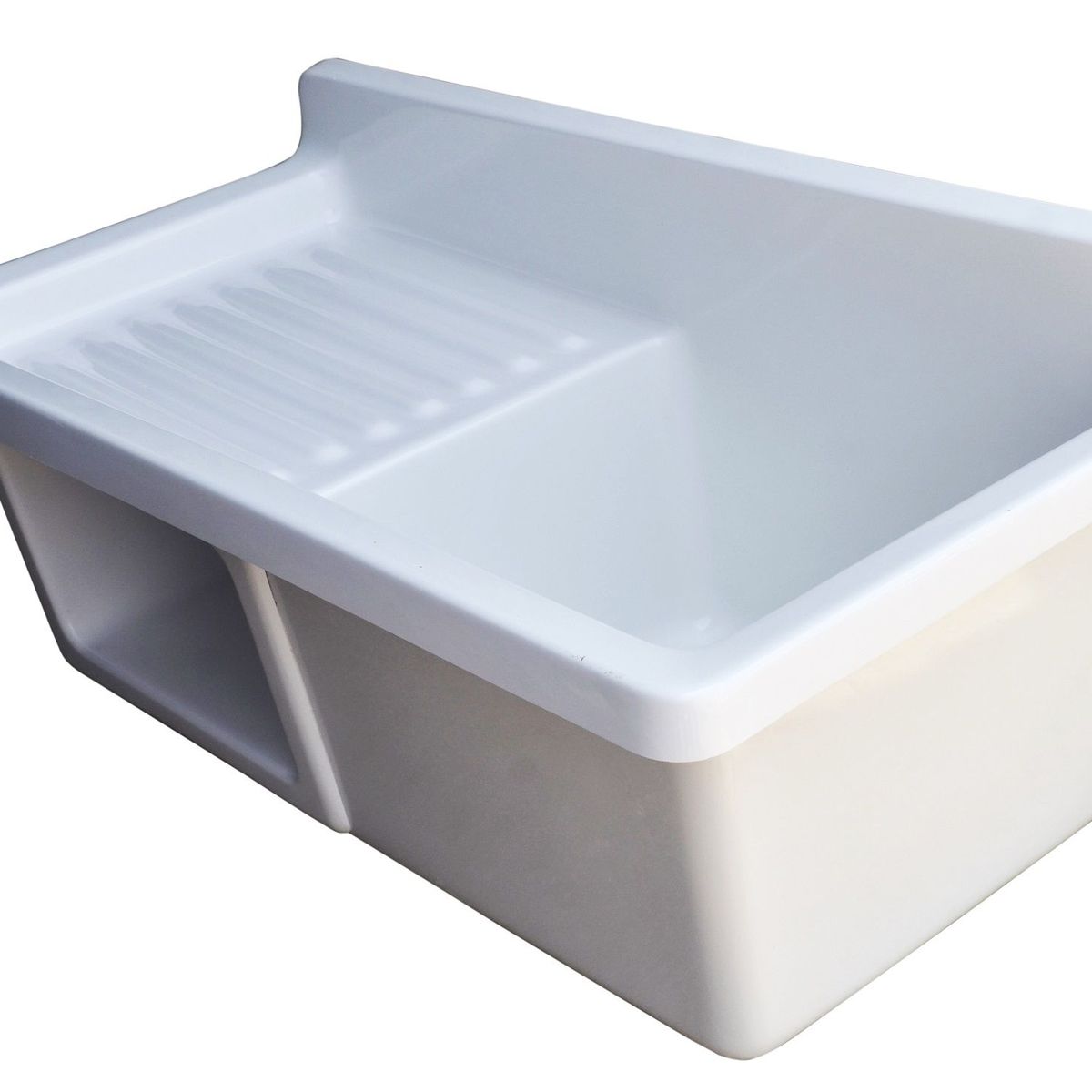 GENERICO - Lavadero Fibra de Vidrio Multiuso Luana 80x40x29cm Blanco