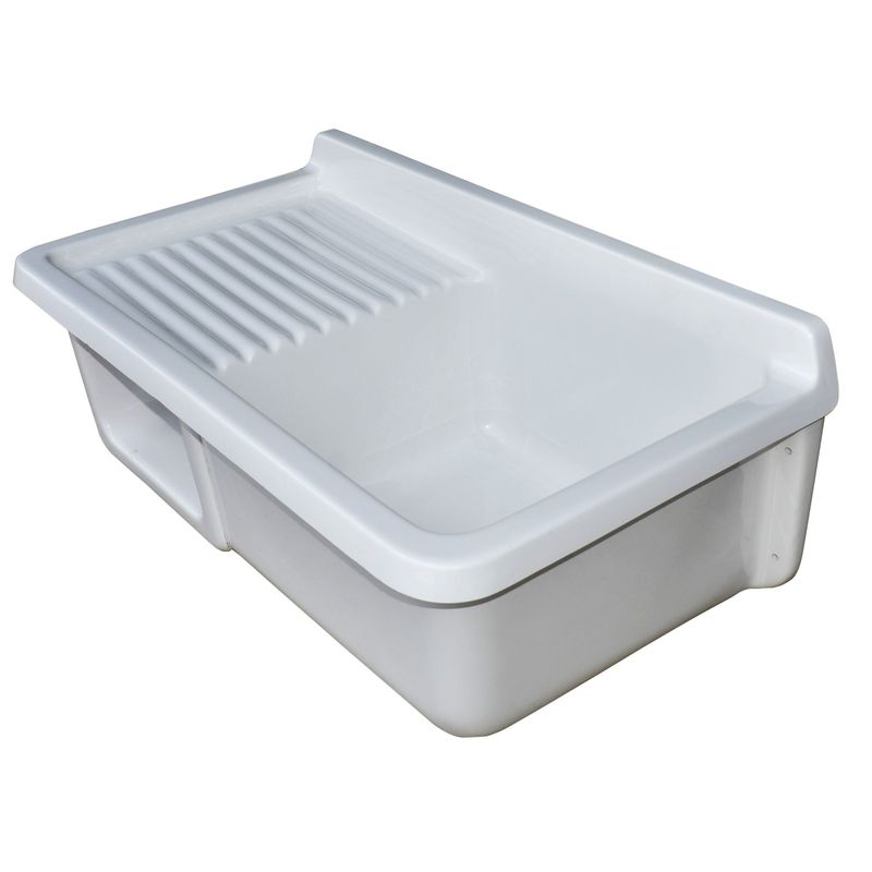 GENERICO - Lavadero Fibra de Vidrio Multiuso Mediano 88x47x27cm Blanco