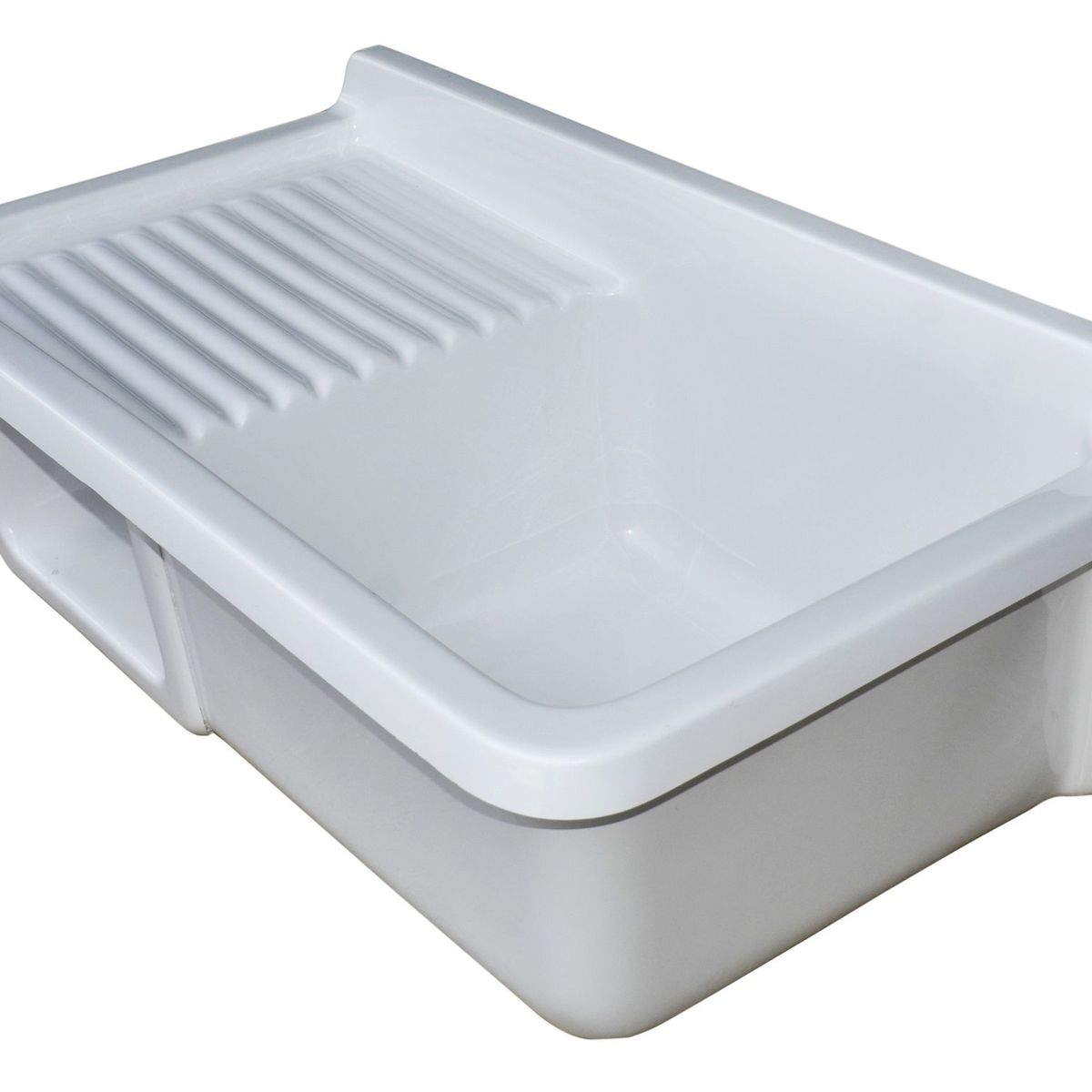 GENERICO - Lavadero Fibra de Vidrio Multiuso Mediano 88x47x27cm Blanco