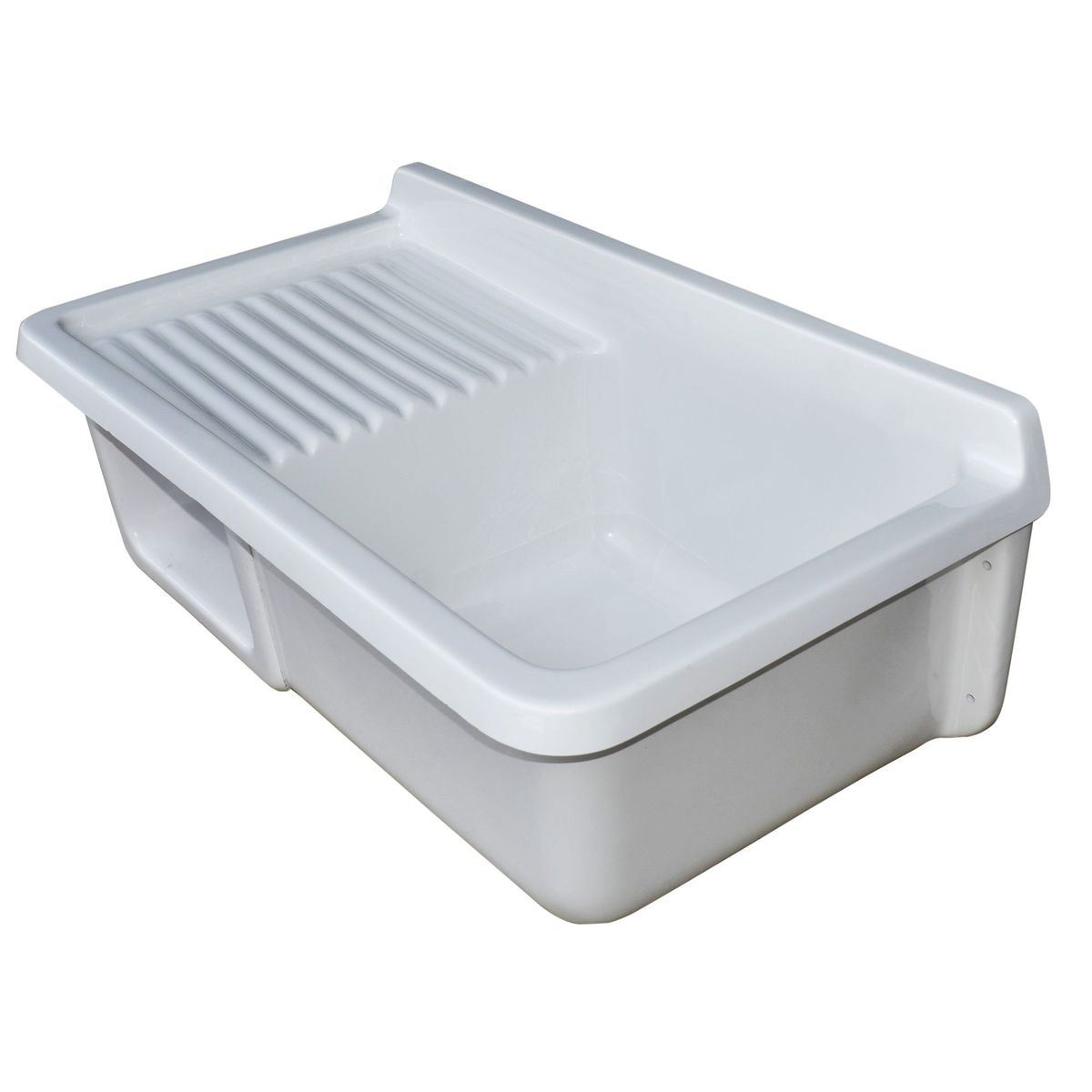 GENERICO - Lavadero Fibra de Vidrio Multiuso Mediano 88x47x27cm Blanco