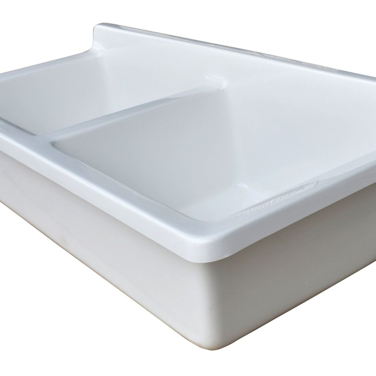 GENERICO - Lavadero Fibra de Vidrio Doble Posa Atenas 100x46x21cm Blanco