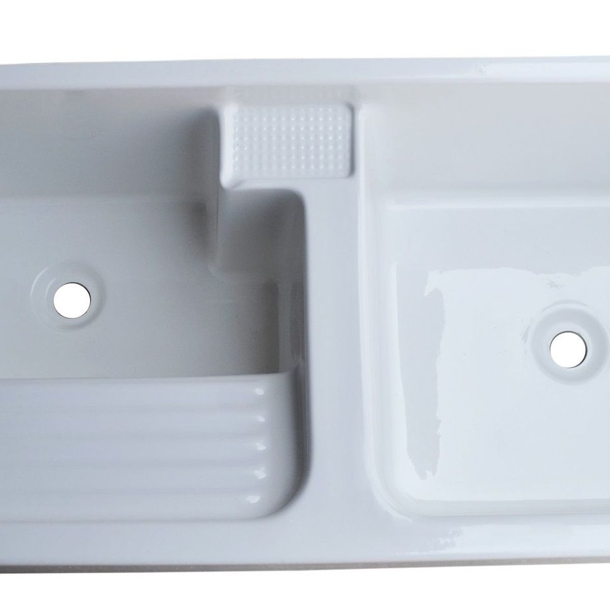 GENERICO - Lavadero Fibra de Vidrio Doble Posa Atenas 115x47x27cm Blanco