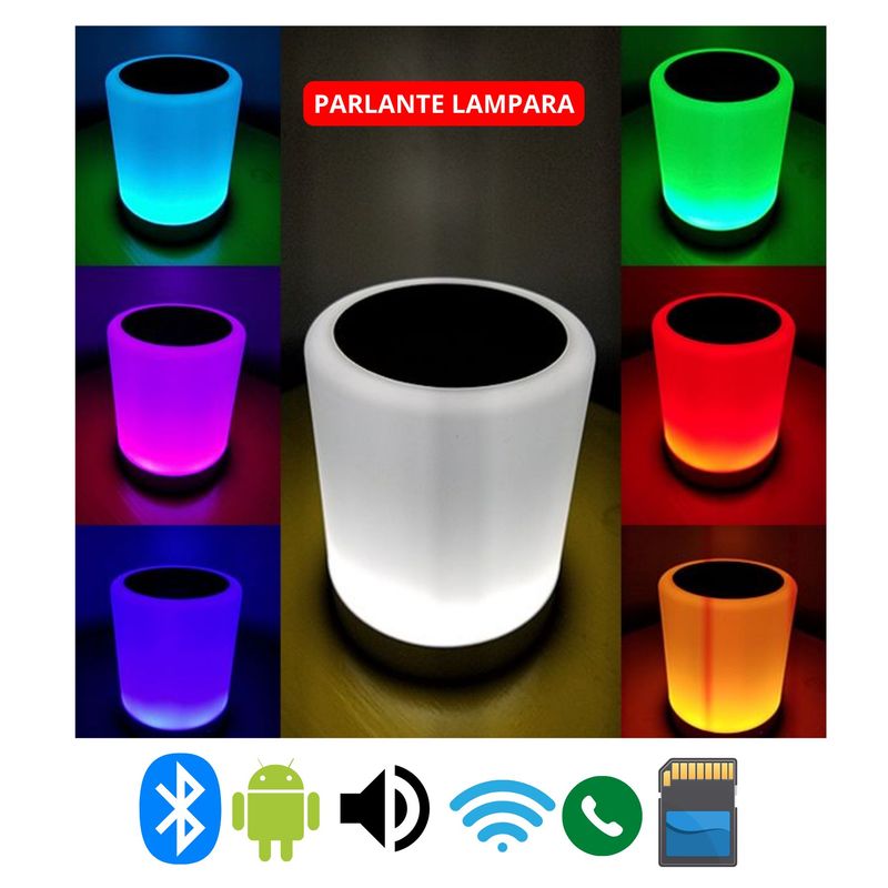 GENERAC - Lampara Parlante bluetooth touchRGB y luz blanca
