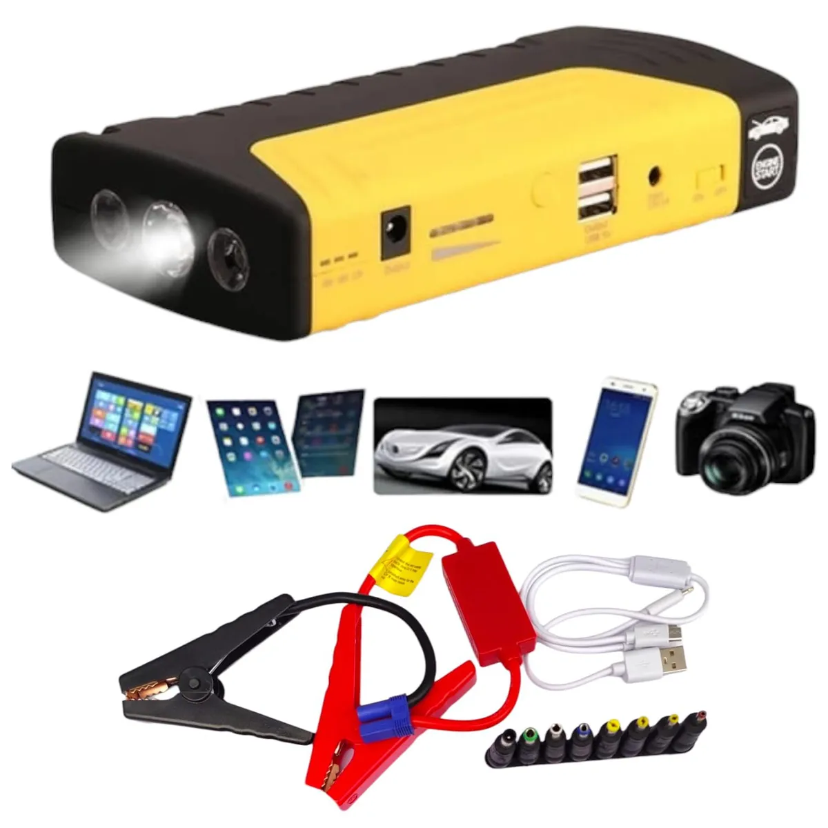 OEM - Kit Arrancador Bateria Auto Carro Recargable Power Bank