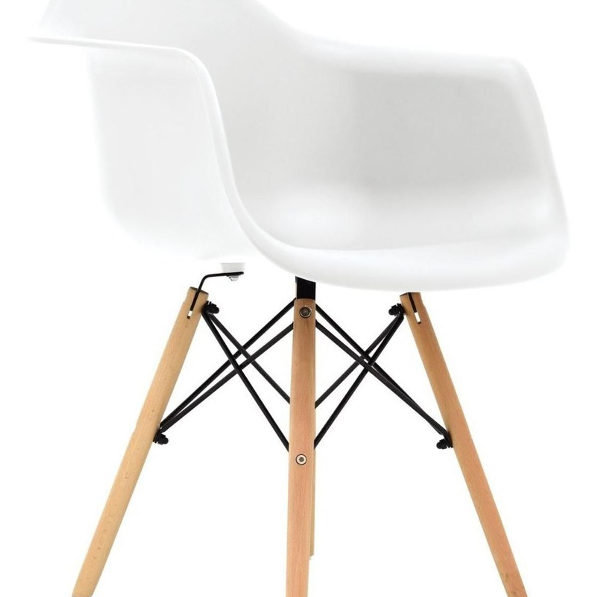 BONNO - Silla De Diseño Eames Con Brazos Blanco Bonno
