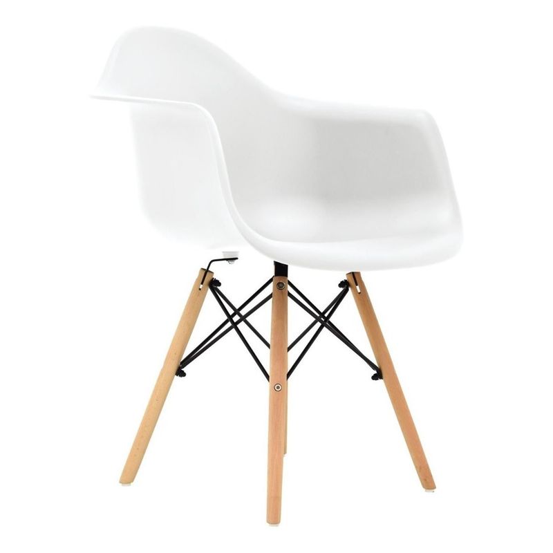 BONNO - Silla De Diseño Eames Con Brazos Blanco Bonno