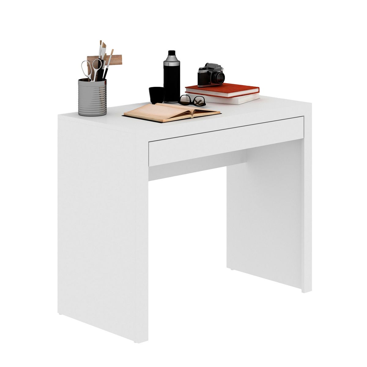 BONNO - Escritorio De Melamina Lira Blanco Bonno