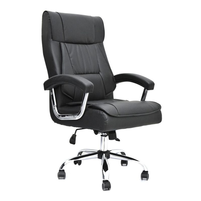 BONNO - Silla De Escritorio Boreal Negro Con Cabecero Bonno