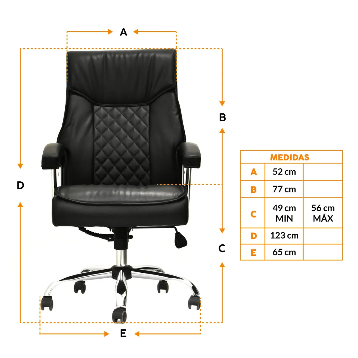 BONNO - Sillon De Escritorio Classic Ii Negro Con Cabecero Bonno